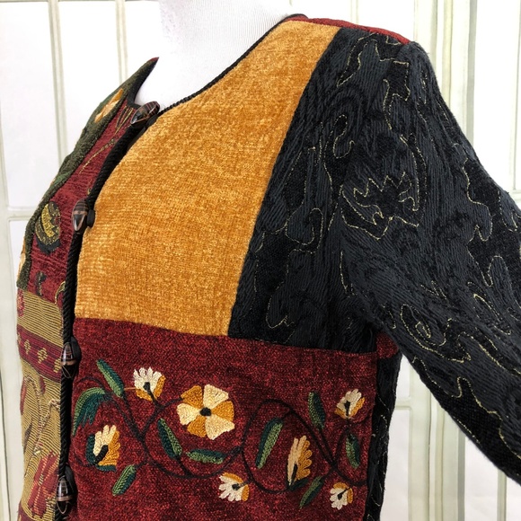 Tapestry Embroidered Patchwork Motif Jacket - Picture 7 of 8